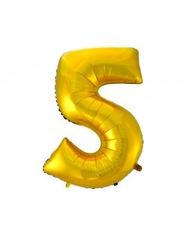 Фольгированый шар "Цифра 5" (золото)