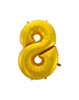Фольгированый шар "Цифра 8" (золото)